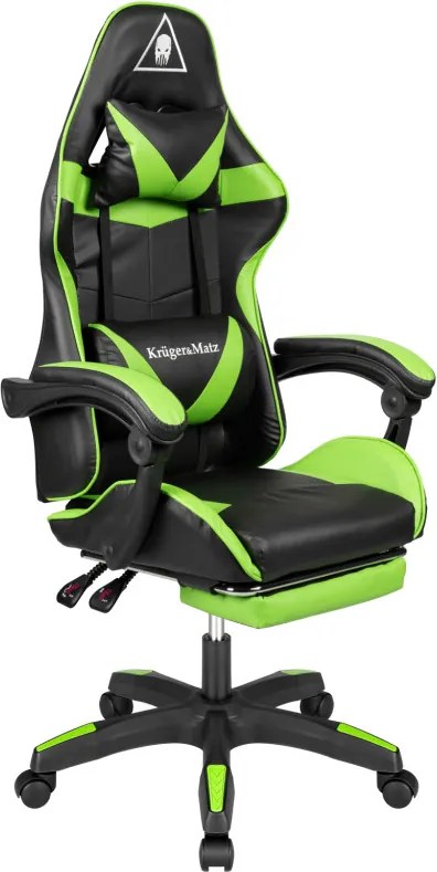 Kruger&Matz Warrior GX-150 játékszék zöld-fekete.