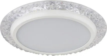 Globo 48294-22 Mennyezeti lámpa fém fehér matt, műanyag átlátszó kristályok, műanyag opál csillogás, ø: 400mm, M: 60mm, LED 22W 230V, 2380lm forrás, 1460lm kimenet, 3000K