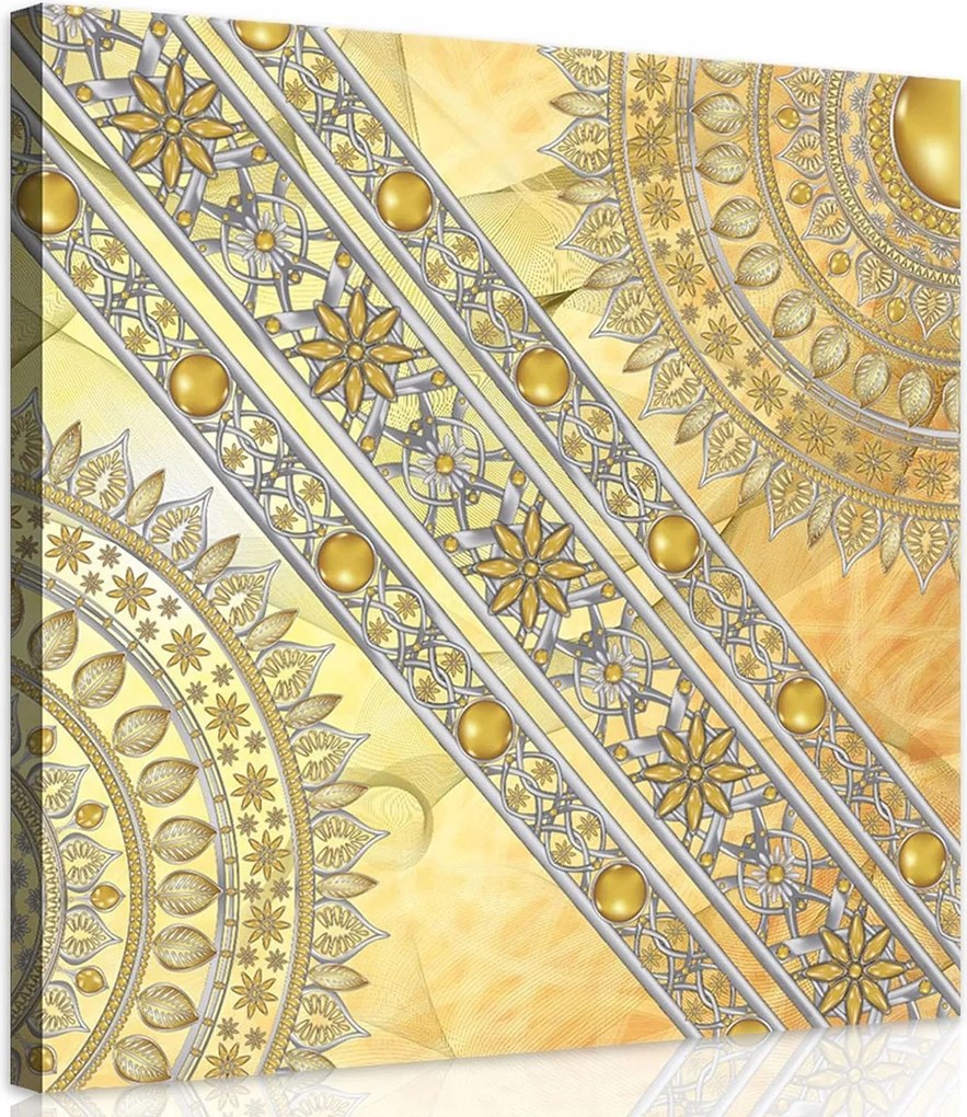 Vászonkép 40x40 Arany Elemek Dekoratív kép a nappaliba Art Deco stílusban