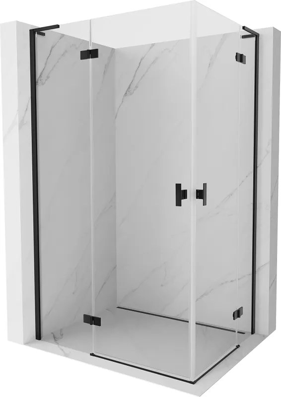 Mexen Mist-H L Duo zuhanykabin balos nyíló 100 x 75 cm, átlátszó, fekete - 8A5L-100L-075P-70-00