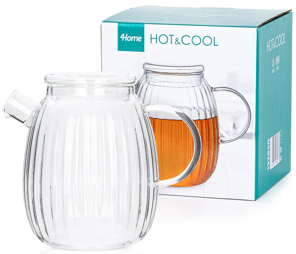 4Home Hot&Cool Stripe üvegkancsó fedővel, 1 l