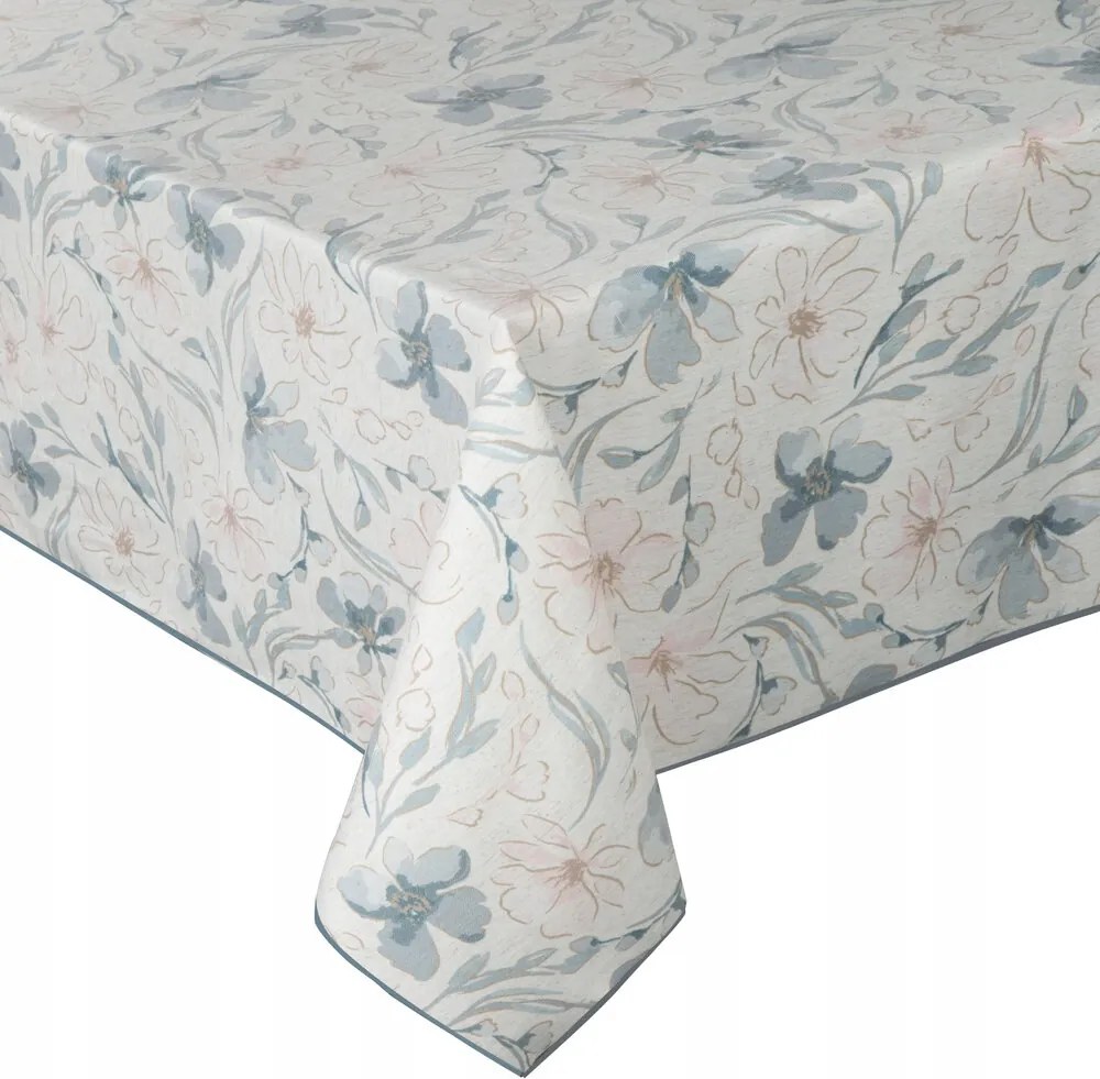 Abrosz dekoratív INES10 145x220 Eurofirany bézs világoskék virágmintás