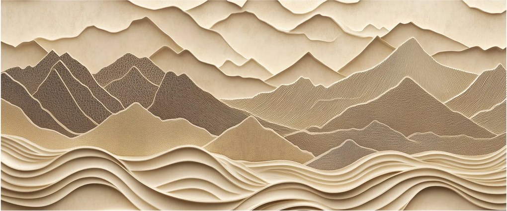 Kép - 3D hegyvonalak (120x50 cm)