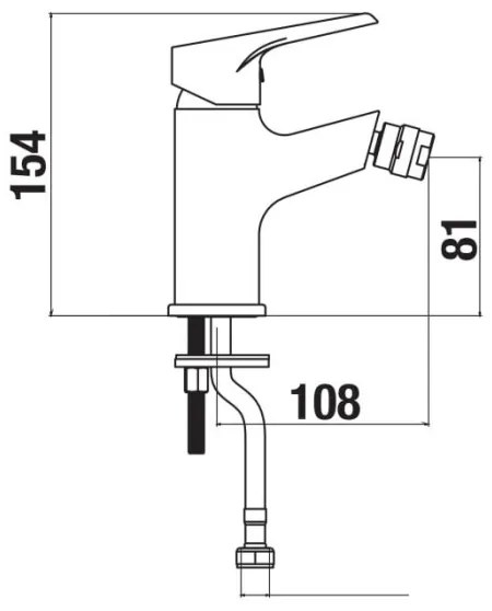 JIKA H3411W10041101 - CUBE bidé csaptelep 15,4 cm, fényes króm