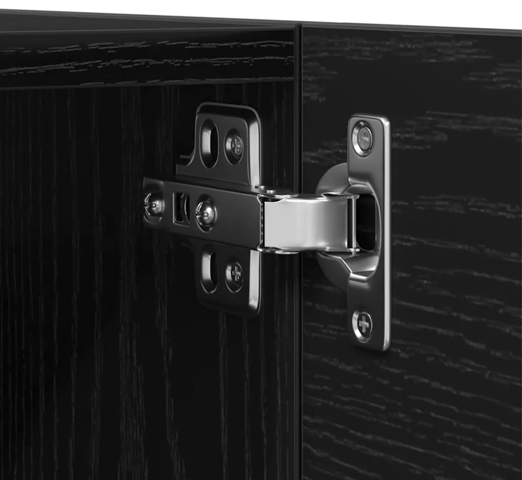 TV Szekrény Készlet 4 pcs Musta tammi 80 x 30 x 30 cm Faanyag