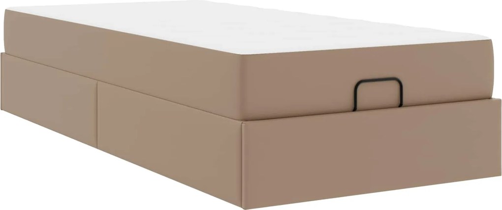 vidaXL Ágykeret matraccal matracmal 2 pcs Sárgásbarna PVC