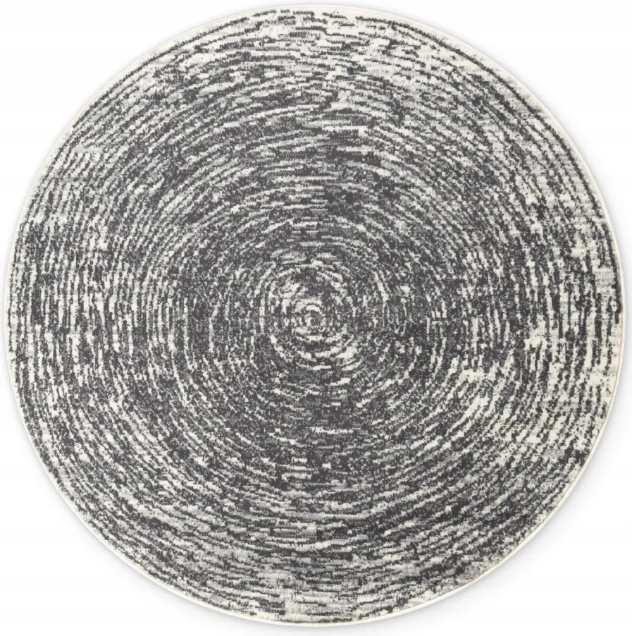 Kerek szőnyeg nappaliba 120cm modern mintás,szürke krémszínű