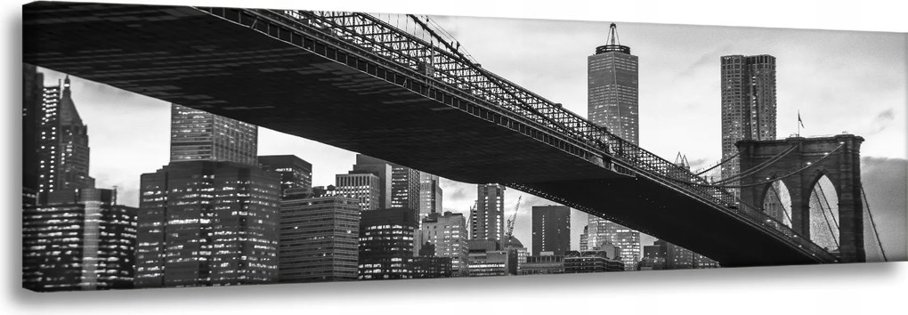 Vászonkép Építészet Manhattan híd fekete-fehér 135X45 cm