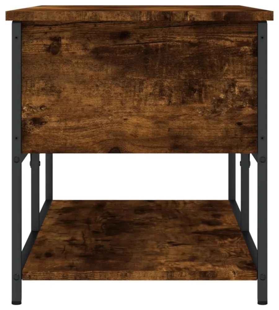 füstös tölgy színű szerelt fa tárolópad 100 x 42,5 x 47 cm