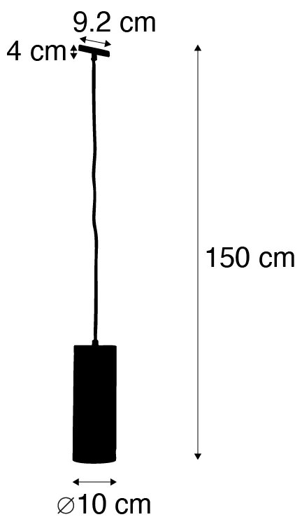 Dizájner függőlámpa fekete 1-fázisú sínadapterrel - Slimline Tubo