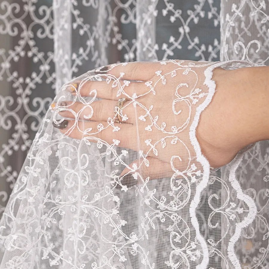 Mg függöny 108189 Markizeta Háló Fehér hímzés 280cm magas Ár!! 0,5m