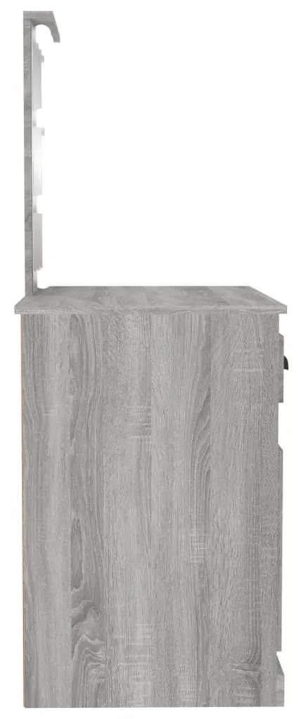 szürke sonoma szerelt fa pipereasztal LED-del 90x50x132,5 cm