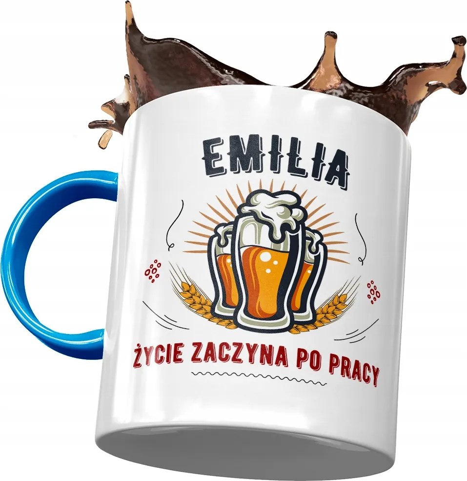 Kék Bögre Emilia Barátnő Feleség Ajándék Nyomtatott Fotóval