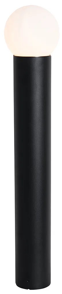 Fekete kültéri állólámpa opál üveggel 80 cm IP44 - Huma