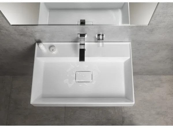 Sapho - Falra szerelhető mosdó GODIVA 68x44 cm márvány/fehér