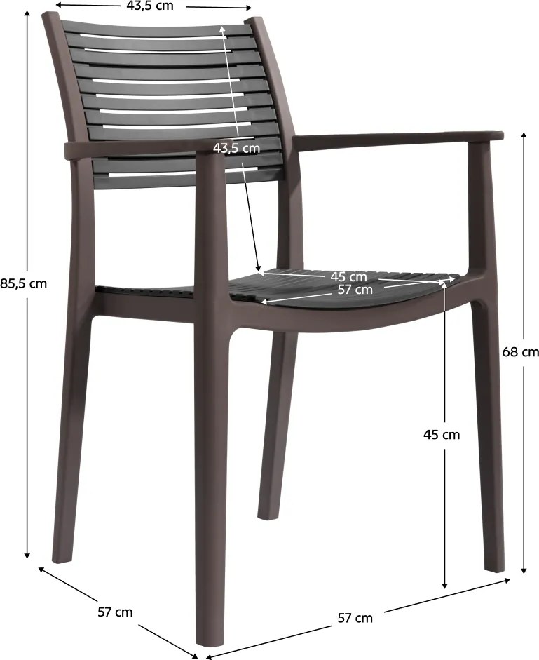 Rakásolható szék, barna/szürke, HERTA