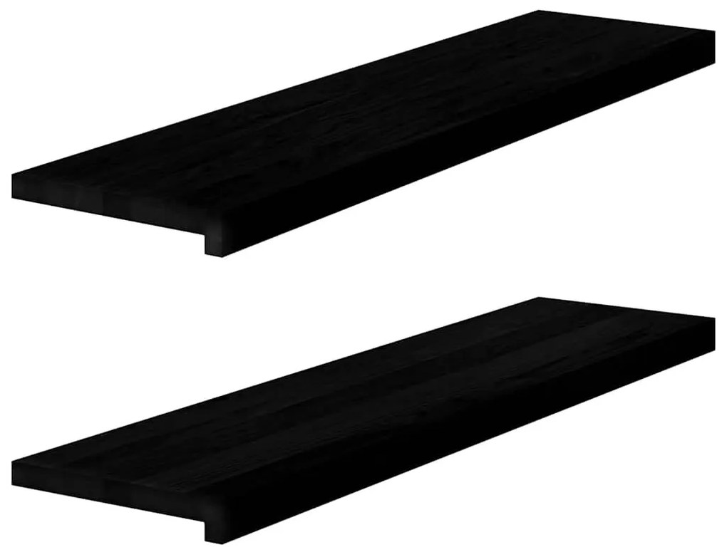 ablakpárkányok 2 db sötétbarna 100x25x2 cm tömör fa tölgyfa