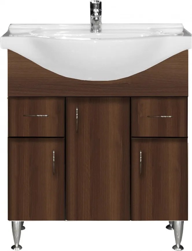 Bianca Plus 75 alsó szekrény mosdóval, aida dió színben