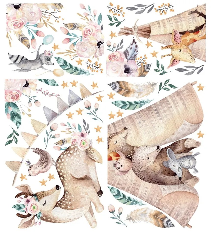 Rabbits Woodland gyerek falmatrica - Ambiance