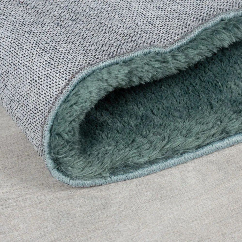 Petróleumkék szintetikus szőrme szőnyeg 200x290 cm Faroe Wool Look Fur – Flair Rugs