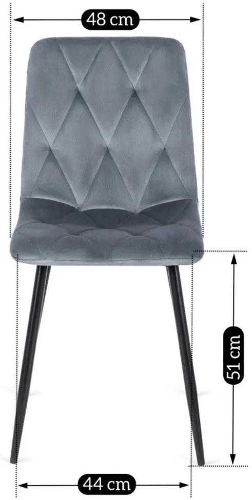 Szürke bársony szék ROBIN