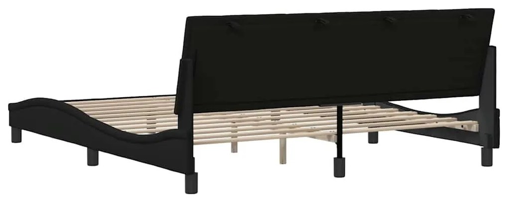 fekete szövet ágykeret matrac nélkül Hanko 180 x 200 cm