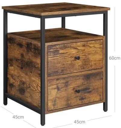 ARIN éjjeliszekrény barna/fekete