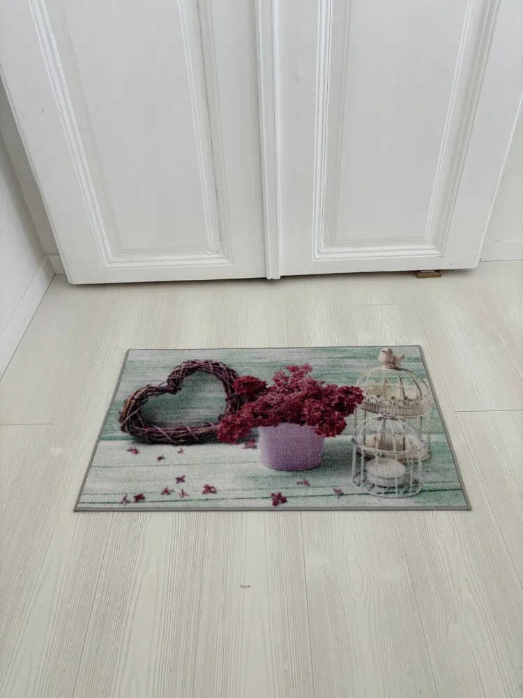 Virág mintás szennyfogó szőnyeg 50x80 cm