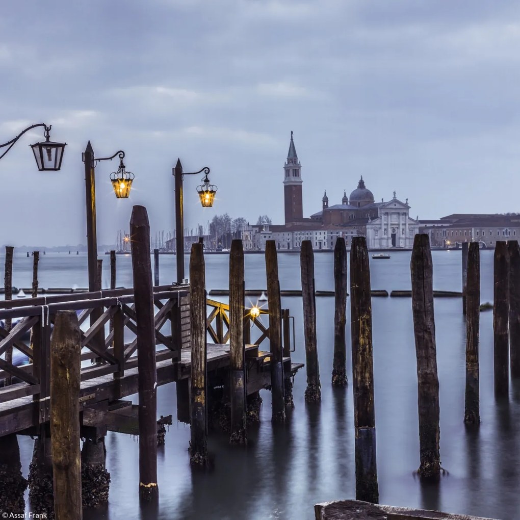 Poszter 20x20cm Vízpart a velencei lagúnánál, Assaf Frank