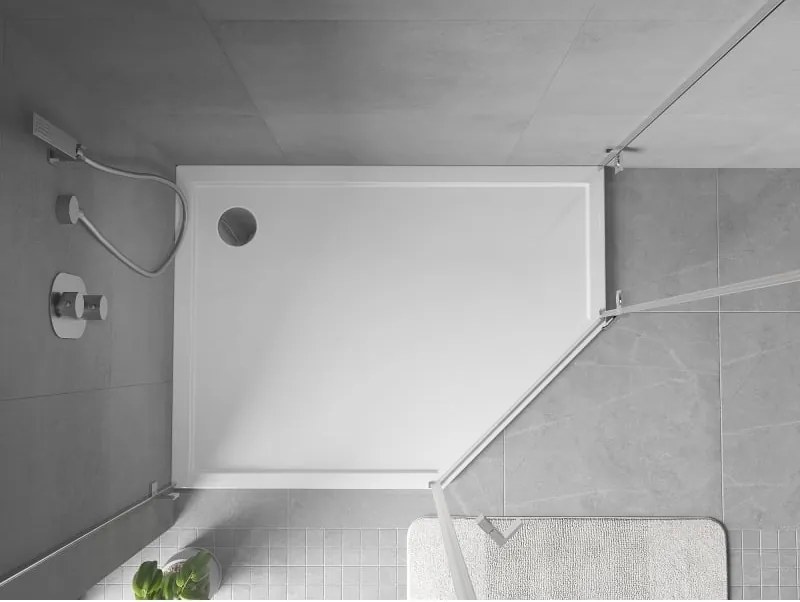 Mexen Flow ötszögletű slim bal oldali zuhanytálca 100 x 90 cm, fehér fényes - 46P109010L