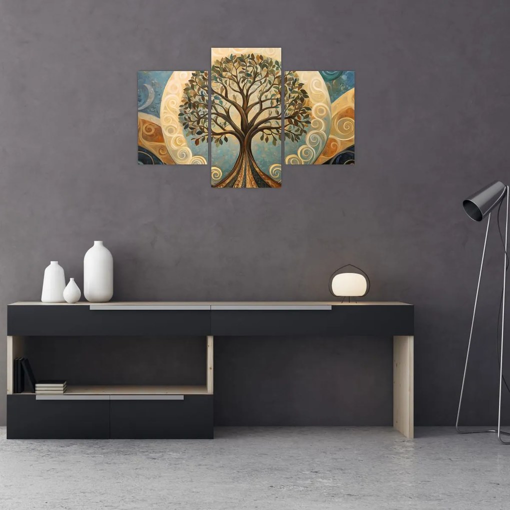 Kép – Életfa és spirálok (90x60 cm)