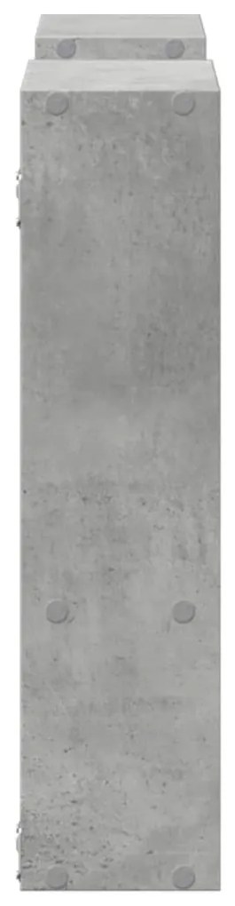 betonszürke szerelt fa fali polc 99 x 15 x 60 cm