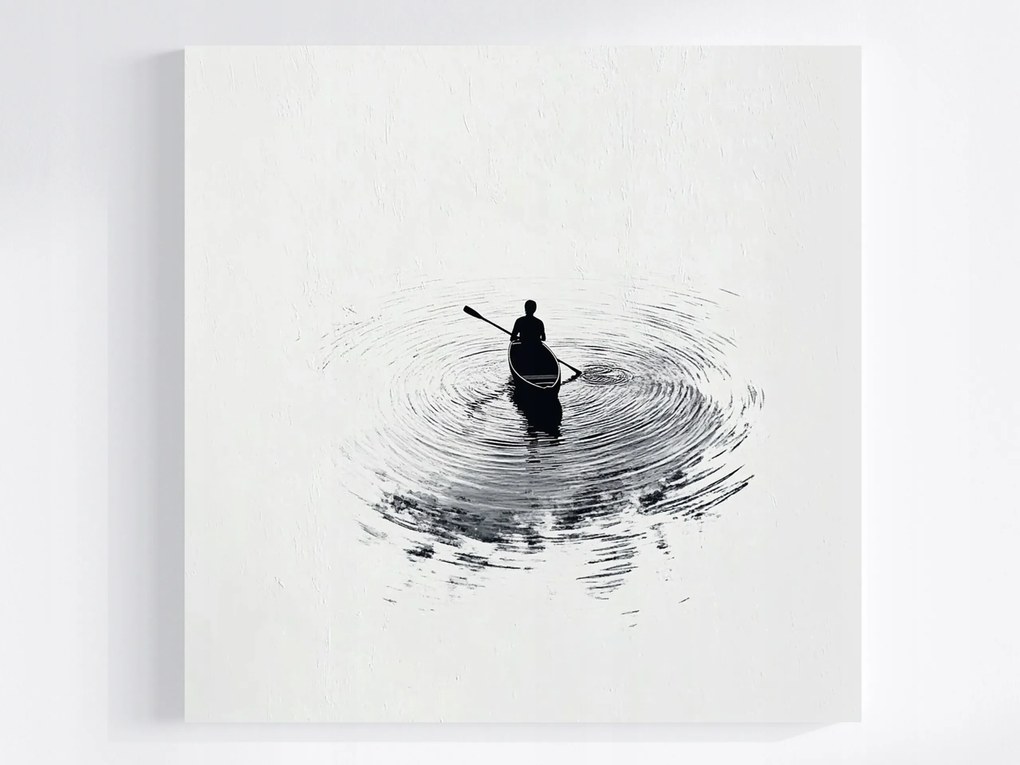 Vászonkép Canvas Grafika Ázsia Japán Sumi-e Víz Csónak 40x40