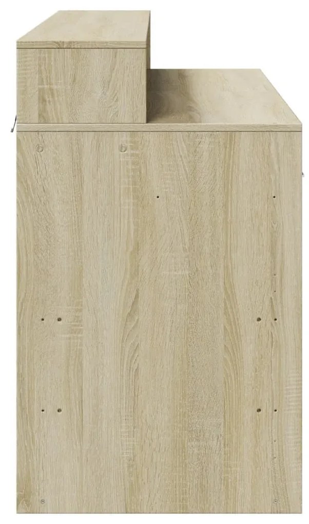 sonoma tölgy színű szerelt fa íróasztal LED-ekkel 120x55x91 cm