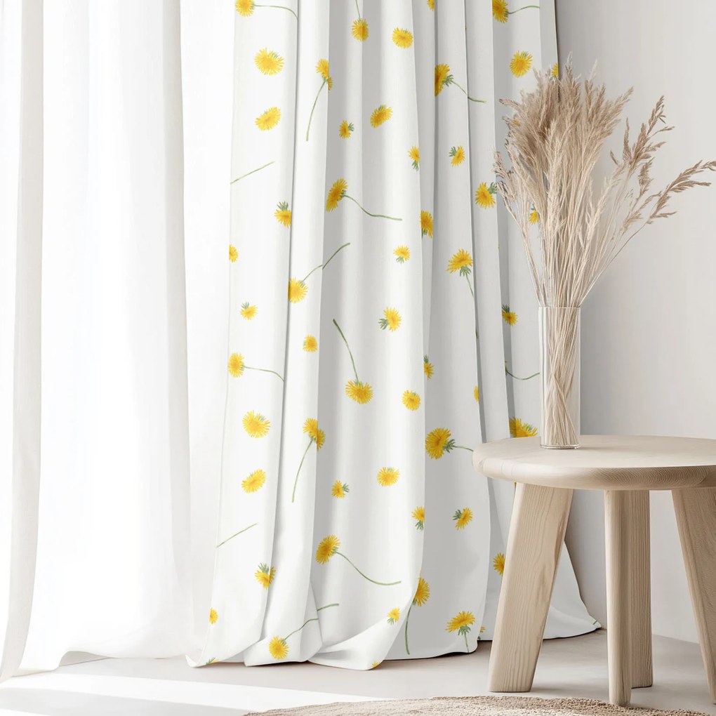 Goldea pamut drapéria - pitypangok 240x150 cm