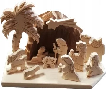 Fából készült betlehem karácsony