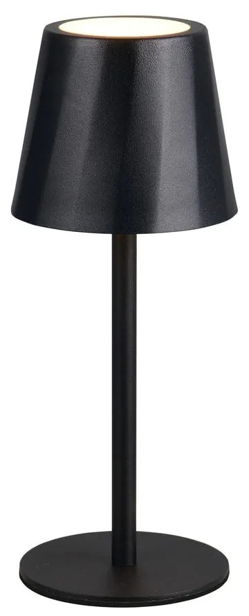 Matt fekete LED asztali lámpa fém búrával (magasság 21 cm) Diaz – Trio
