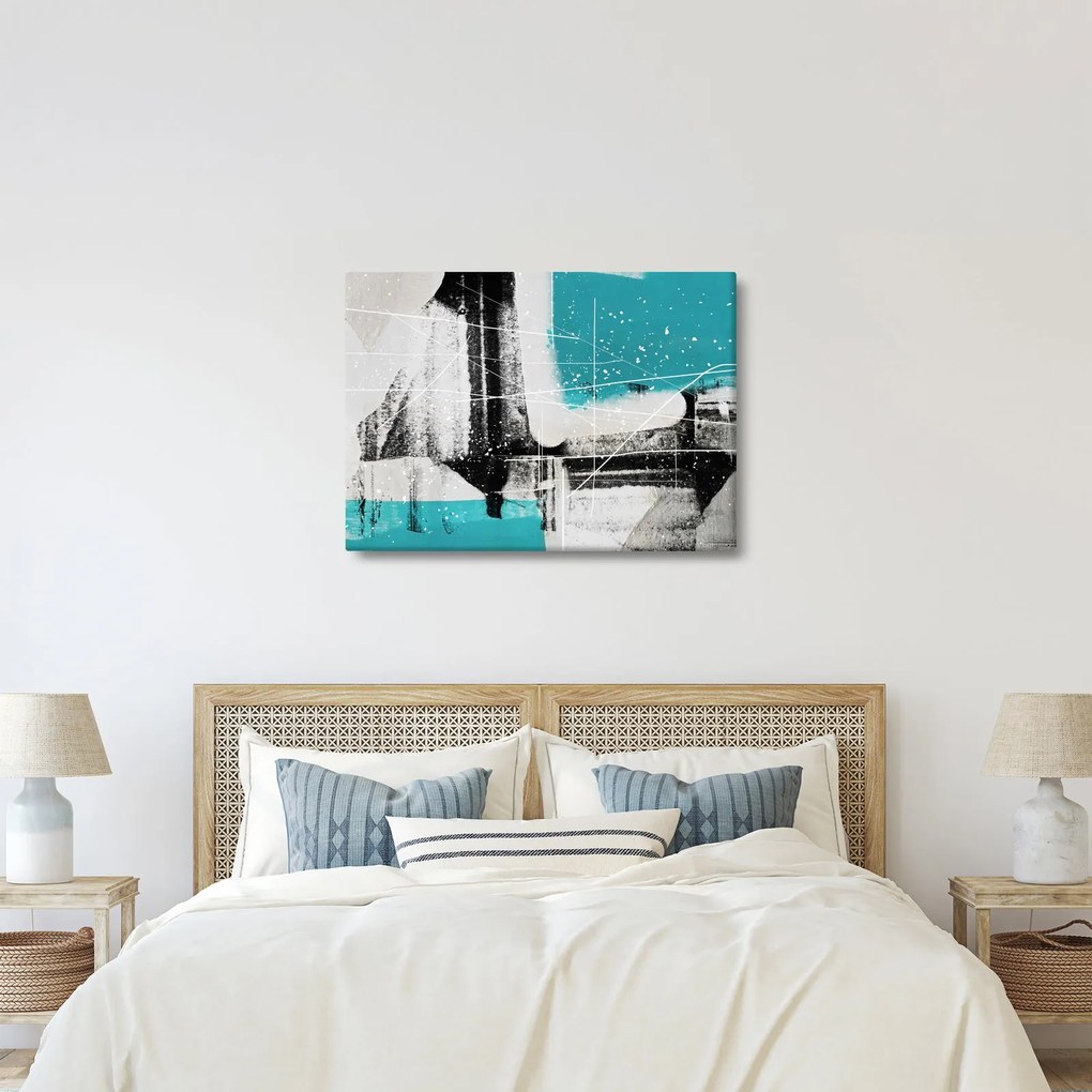 Kép - Türkiz absztrakció (70x50 cm)
