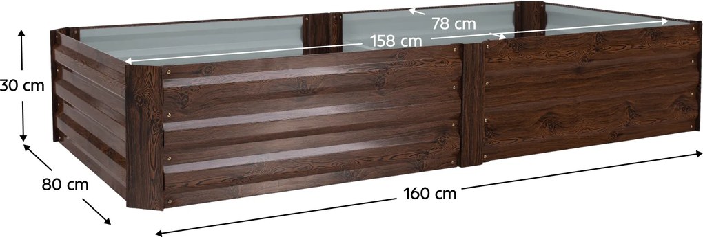 Magasított virágágy, barna, acél, NONKY TYP 7