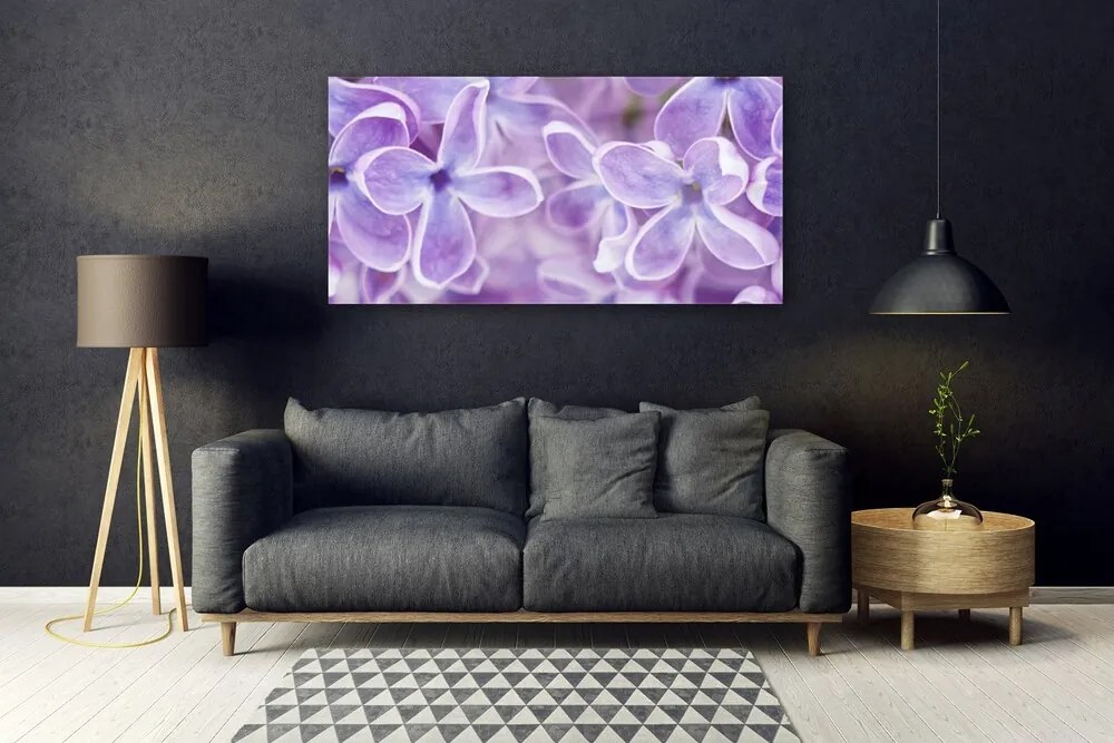 Fali üvegkép Virág növény természet 125x50 cm