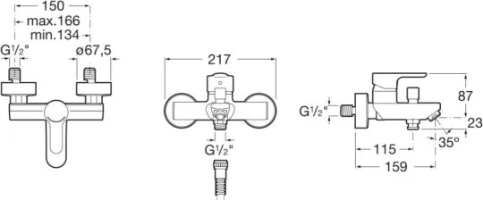 Roca A5A0209C00 - L20 fürdőkád csaptelep, fényes króm
