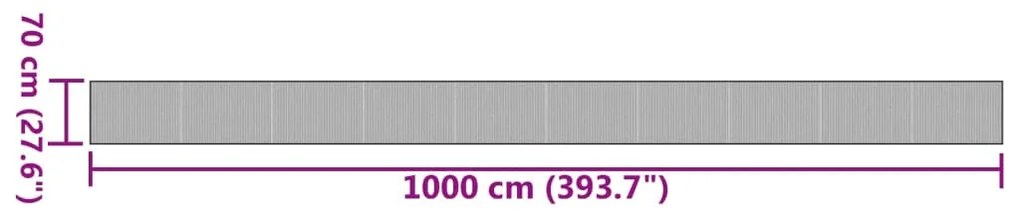 négyszögletű világos természetes bambusz szőnyeg 70 x 1000 cm
