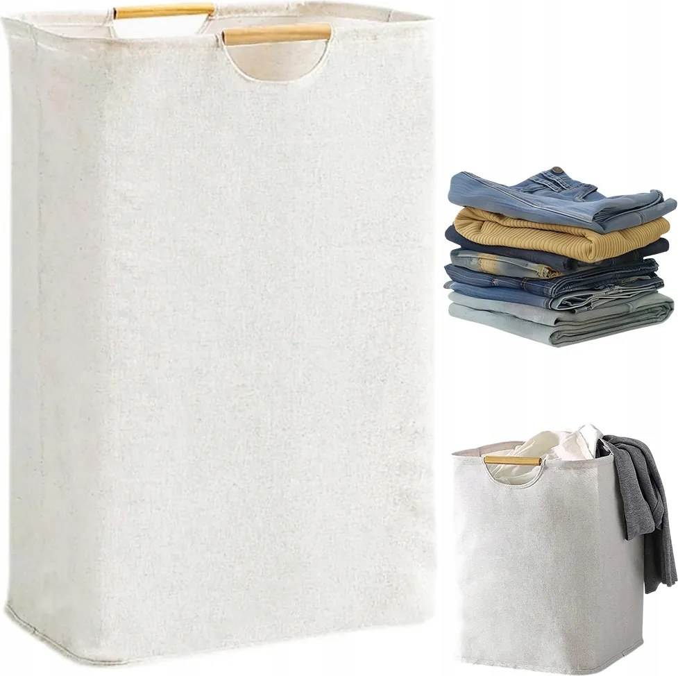 Nagy Összecsukható Szennyestartó Fürdőszobai Fehér 27X40X56CM Játék