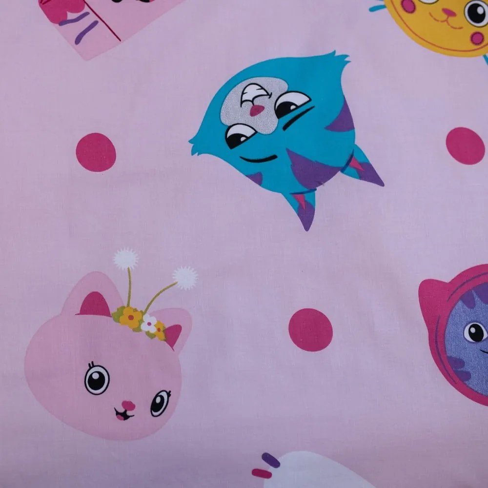 Rózsaszín pamut gyerek ágyneműhuzat babaágyhoz 100x135 cm Gabby's Dollhouse – Jerry Fabrics