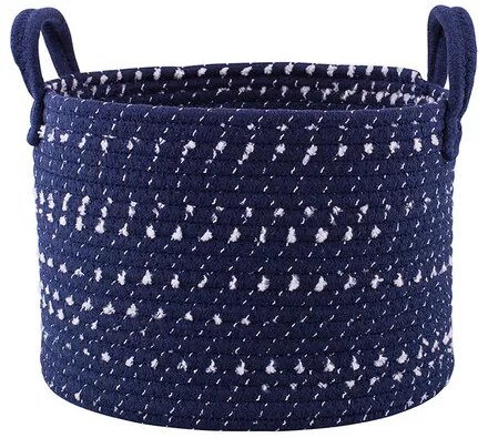 Altom Dark blue pamut kerek kosár, 28 x 20 cm, 28 cm átmérőjű