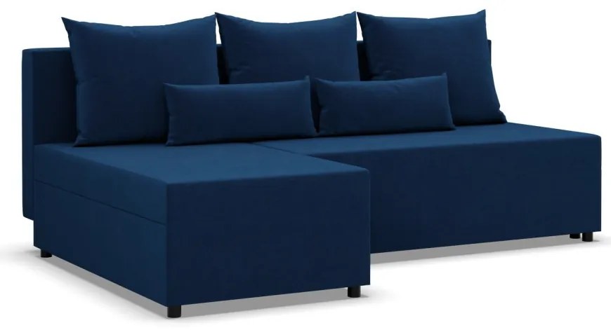 Nobu sarokkanapé, bársony, univerzális oldal, kék