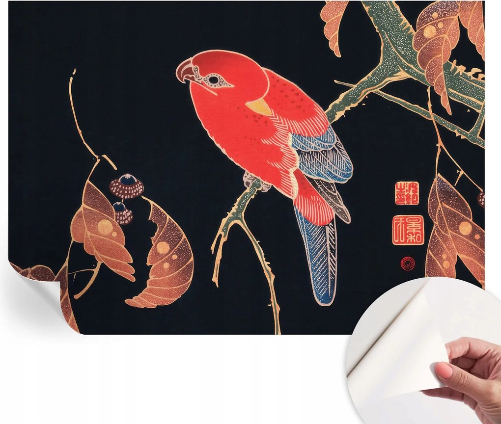 Öntapadós tapéta Fali furnér 3D hatás Egzotikus madár 208x146 cm