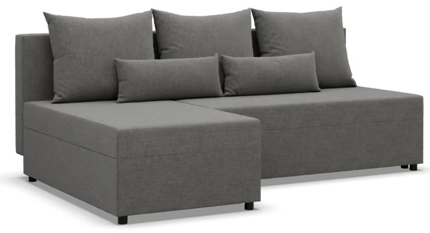 Nobu sarokkanapé, fonott, univerzális oldal, fekete