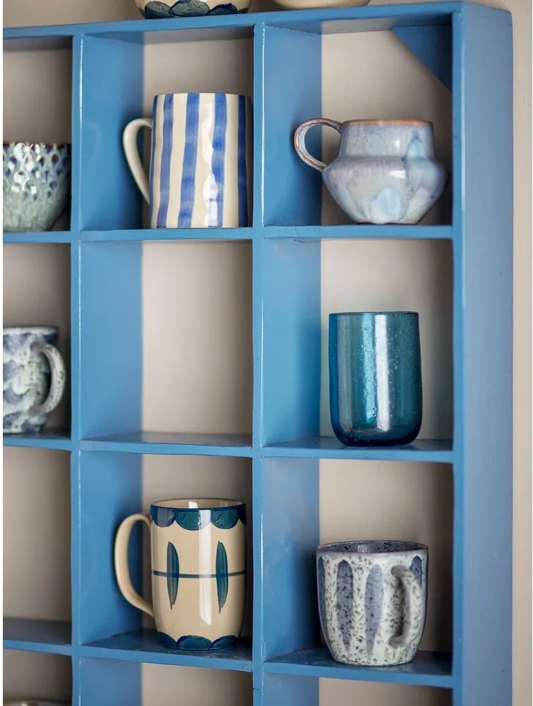 Kék többszintes újrahasznosított fa fali polc 70 cm Bekka – Bloomingville