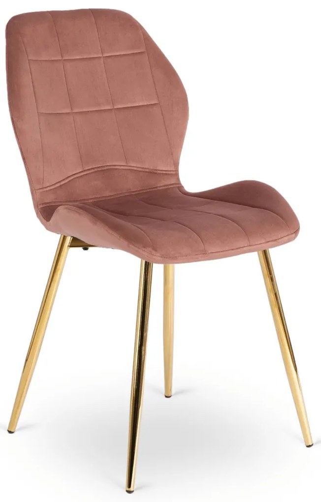 Étkezőgarnitúra: 100 cm asztal fekete / arany színkombinációban + 4 db rózsaszín szék – TINGA / IRYS